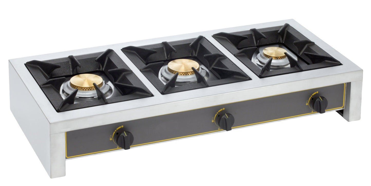 Gas Stove, 3 Burners, 19 kW, Tabletop