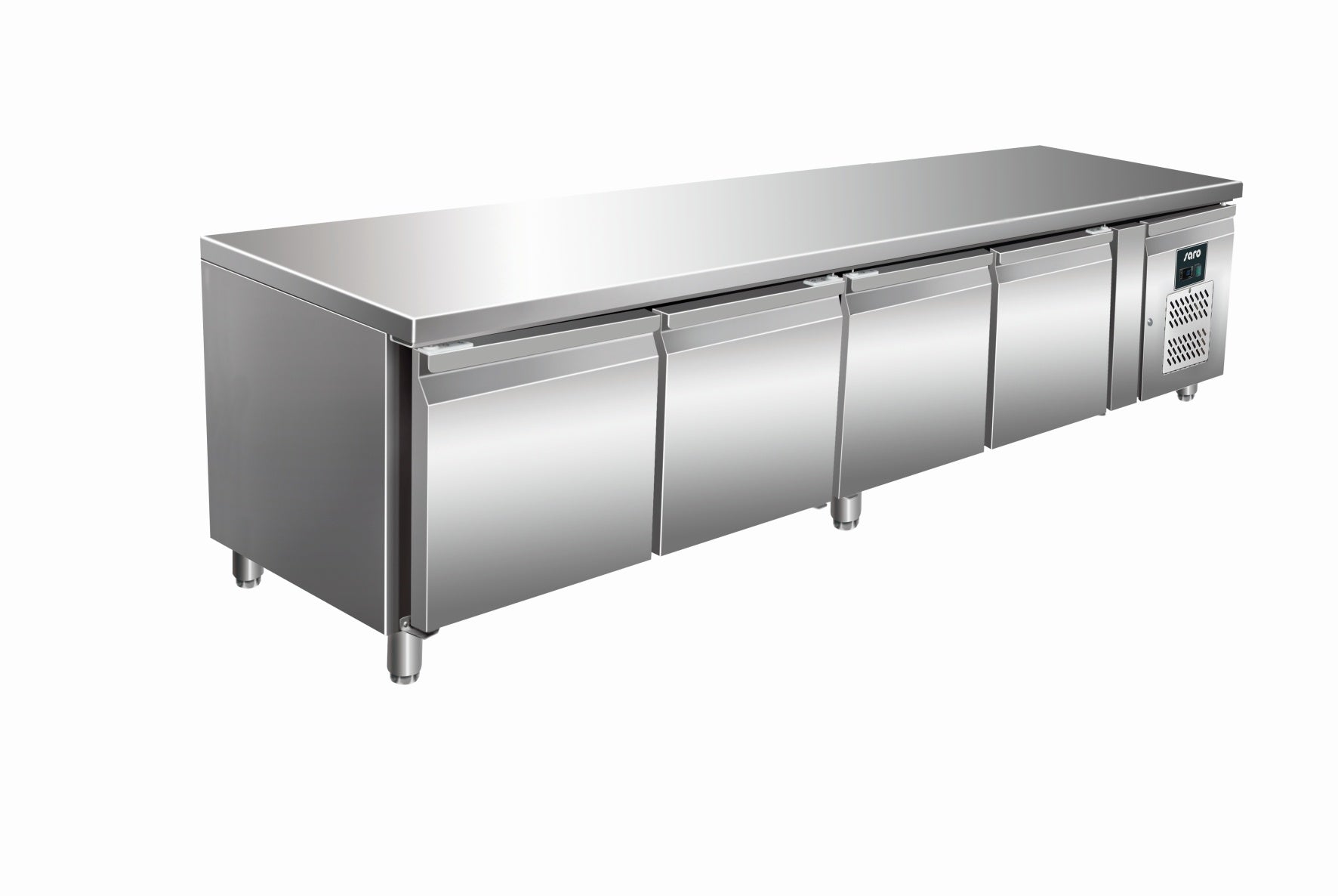 Refrigerated Undercounter Table, 4 Doors, 217 L