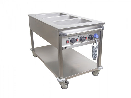 Bain Marie Trolley, 3x GN 1/1, 3 kW, 30-90°C