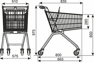 Shopping Trolley with Child Seat, 85 L, 85 kg