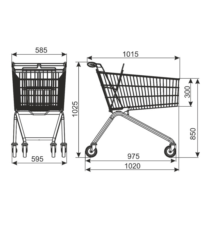 Retail Shopping Trolley, 130 L, 130 kg