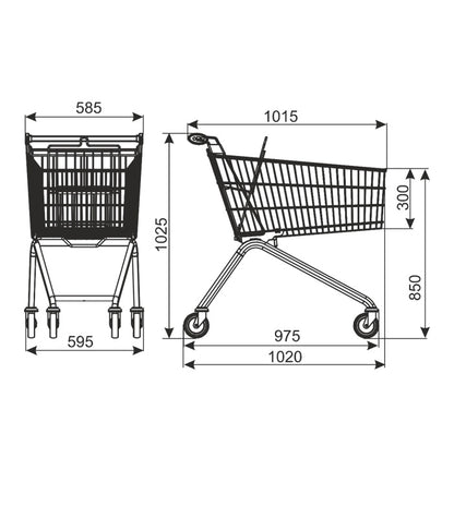 Retail Shopping Trolley, 130 L, 130 kg