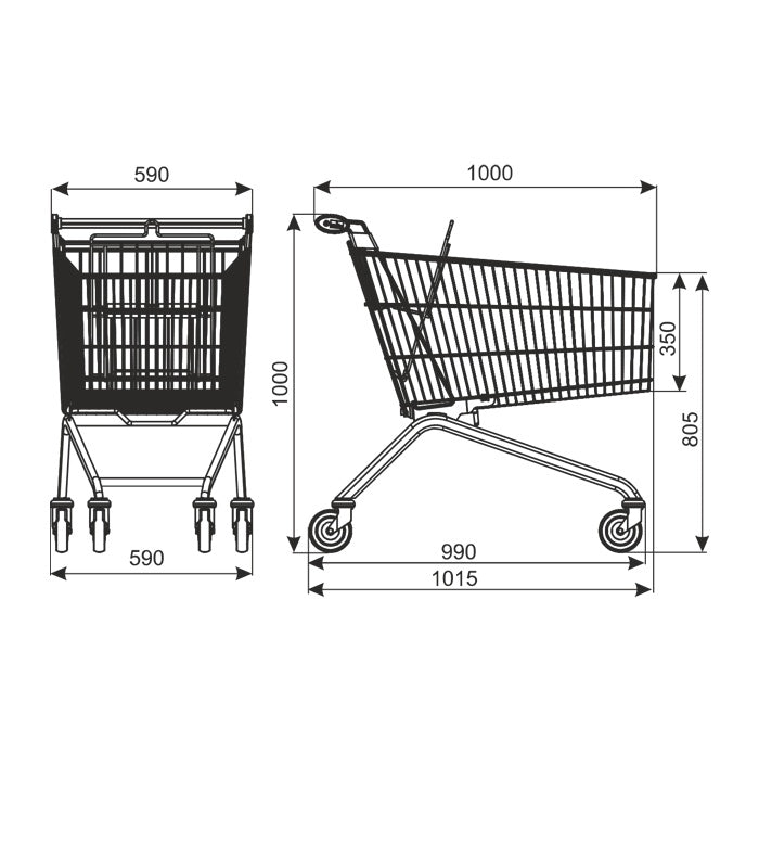 Shopping Trolley, 151 L, 151 kg