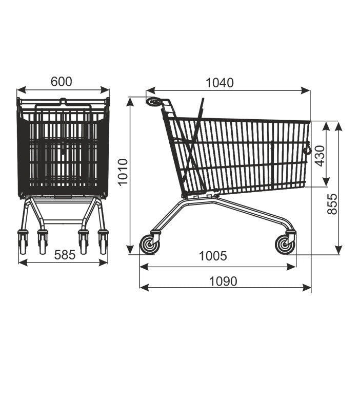 Shopping Trolley, 215 L, 215 kg