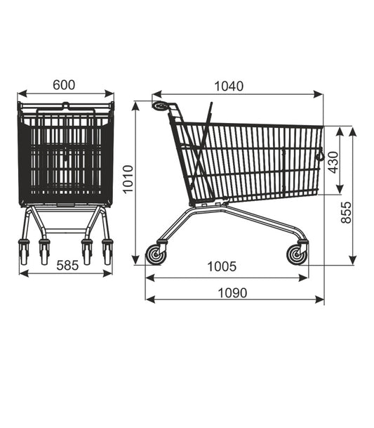 Shopping Trolley, 215 L, 215 kg