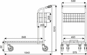 Vario 70 Transport Trolley, 300 kg, Zinc Plated