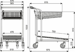 Vario Transport Trolley, 300 kg, Nestable