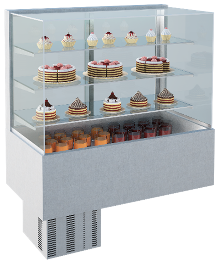Drop-in cabinet   with square glass