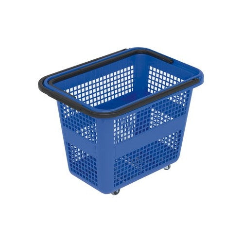 Rolling Shopping Basket, 54 L, 4-Wheel