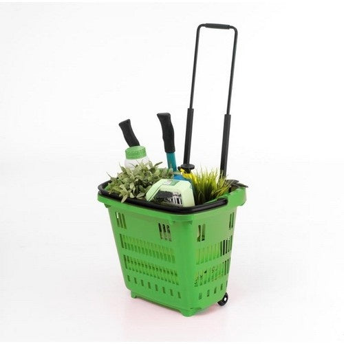Rolling Shopping Basket, 34 L, Stackable