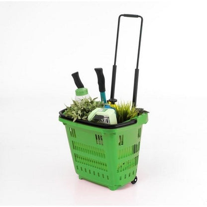 Rolling Shopping Basket, 34 L, Stackable