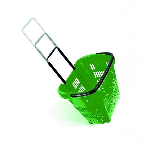 Rolling Shopping Basket, 34 L, Stackable