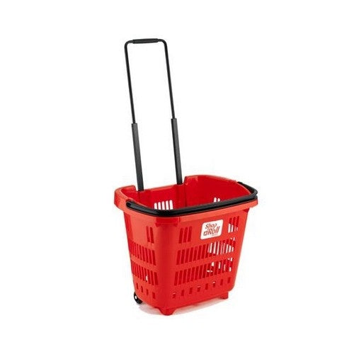 Wheeled Shopping Basket, 34 L, Retractable Handle