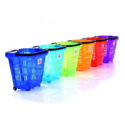 Wheeled Shopping Basket, Translucent, 34 L