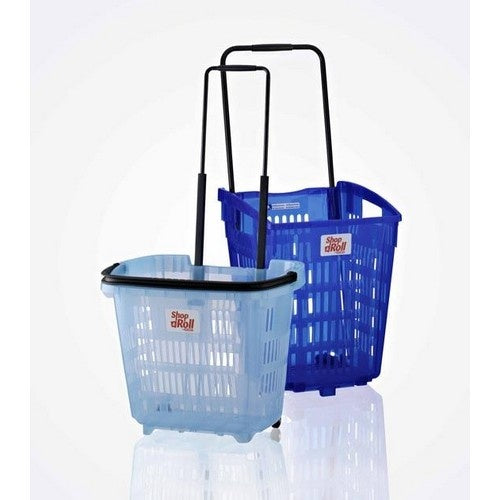 Wheeled Shopping Basket, Translucent, 34 L