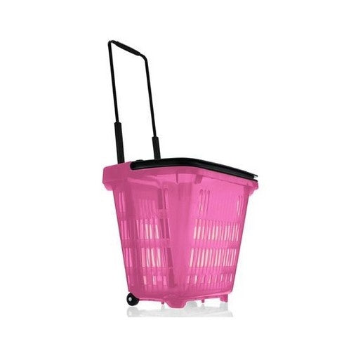 Wheeled Shopping Basket, Translucent, 34 L