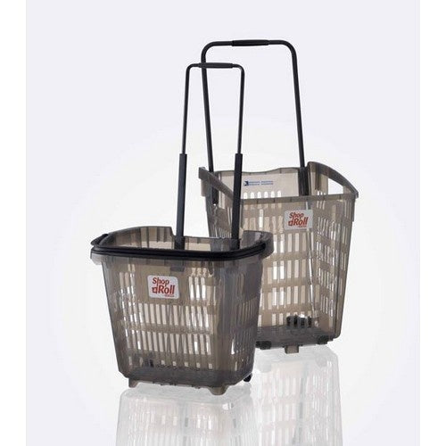 Rolling Shop Basket, Translucent, 52 L, 37 kg