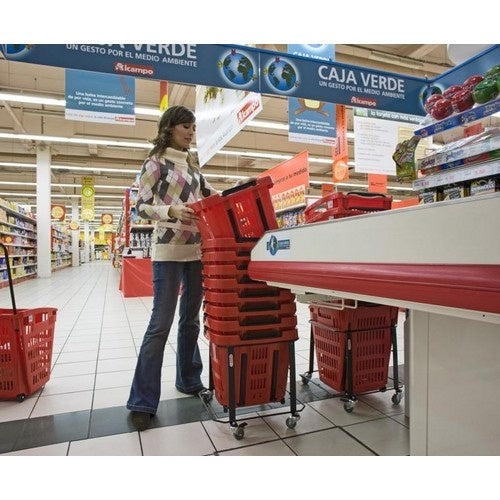 Wheeled Basket-Trolley, Polypropylene, Stackable