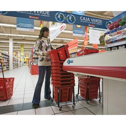 Wheeled Basket-Trolley, Polypropylene, Stackable