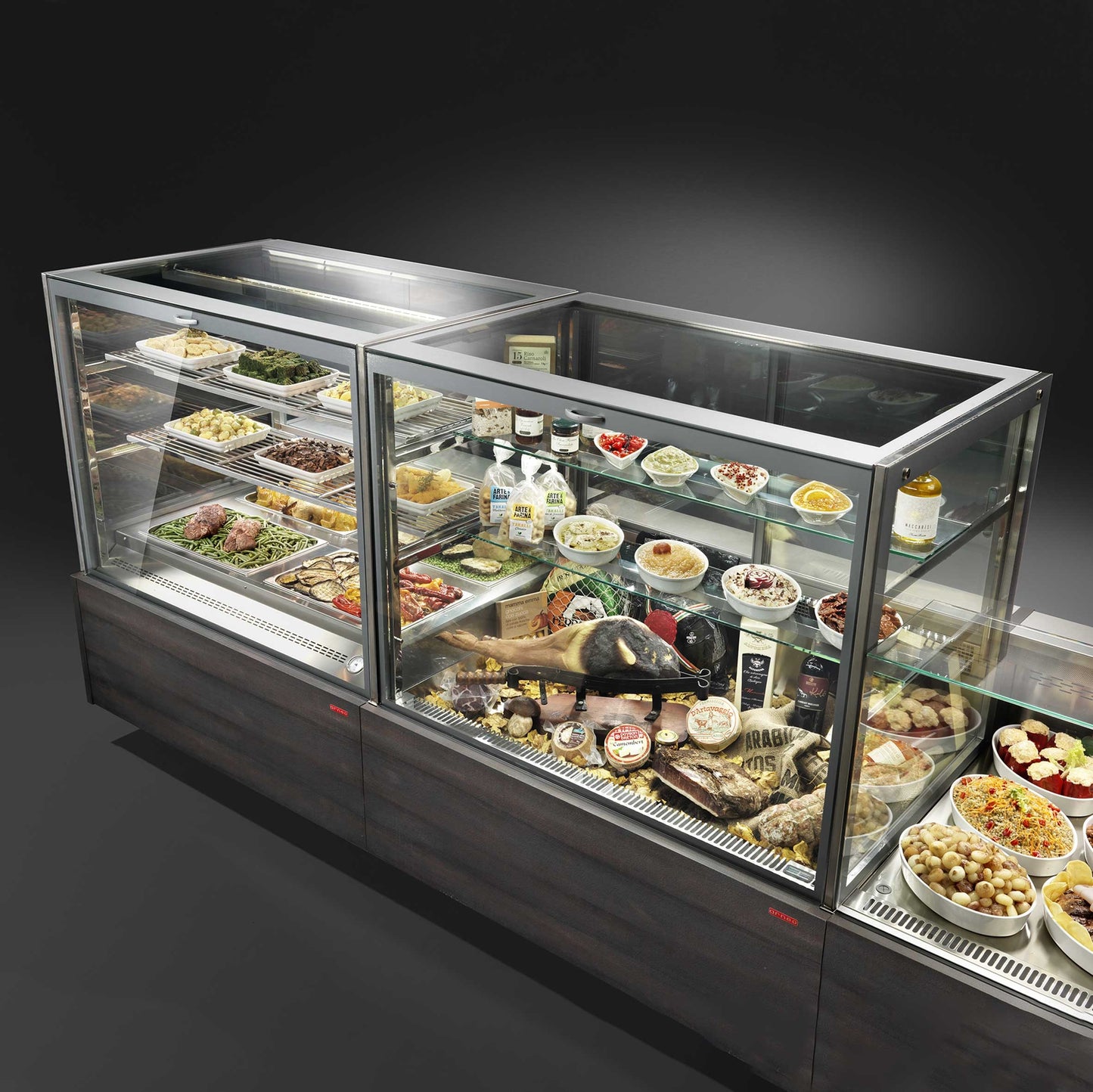 Serve-Over Refrigerated Counter, All-Glass, M1/M2