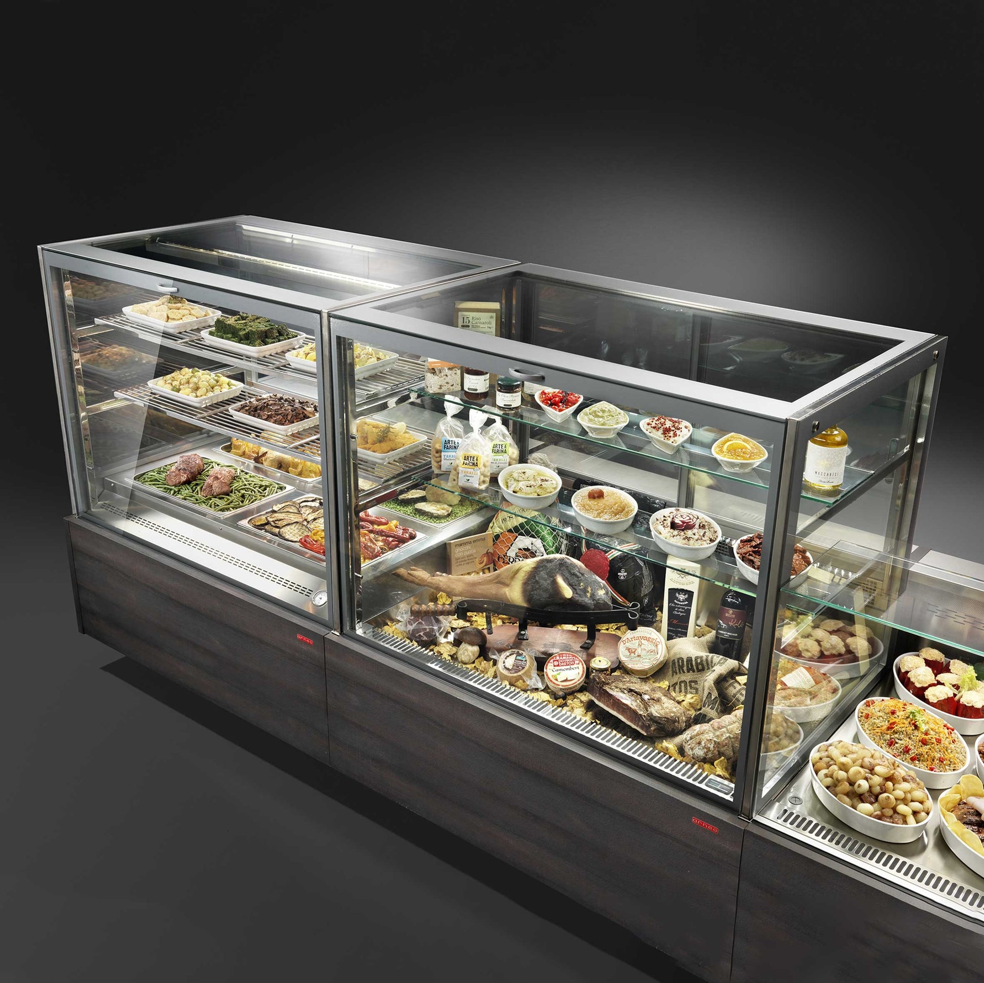 Serve-Over Refrigerated Counter, All-Glass, M1/M2