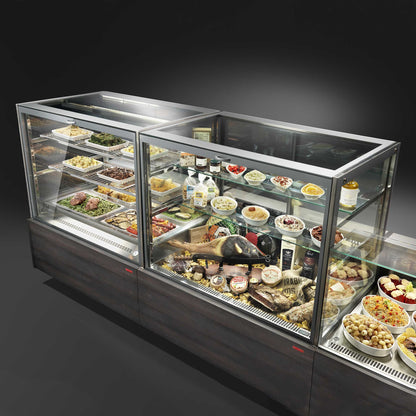 Serve-Over Refrigerated Counter, All-Glass, M1/M2