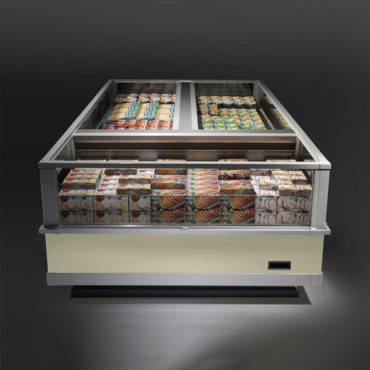 Open Refrigerated Island, Dual-Basin, Panoramic Glass
