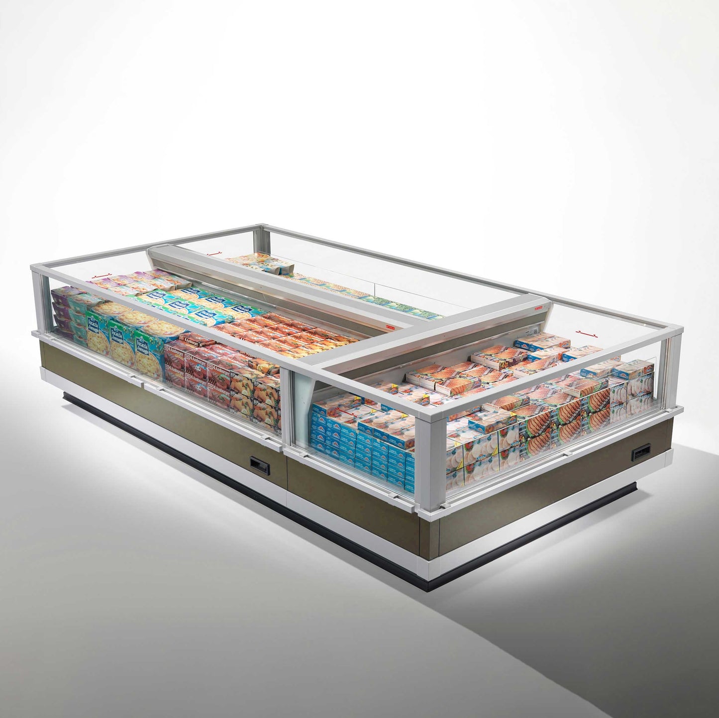 Open Island Display Case, Twin Basin, 4-Sided