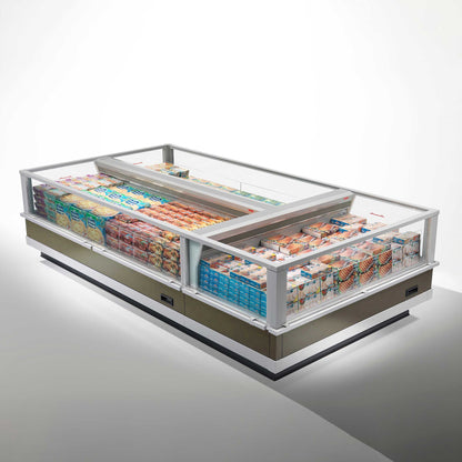 Open Island Display Case, Twin Basin, 4-Sided