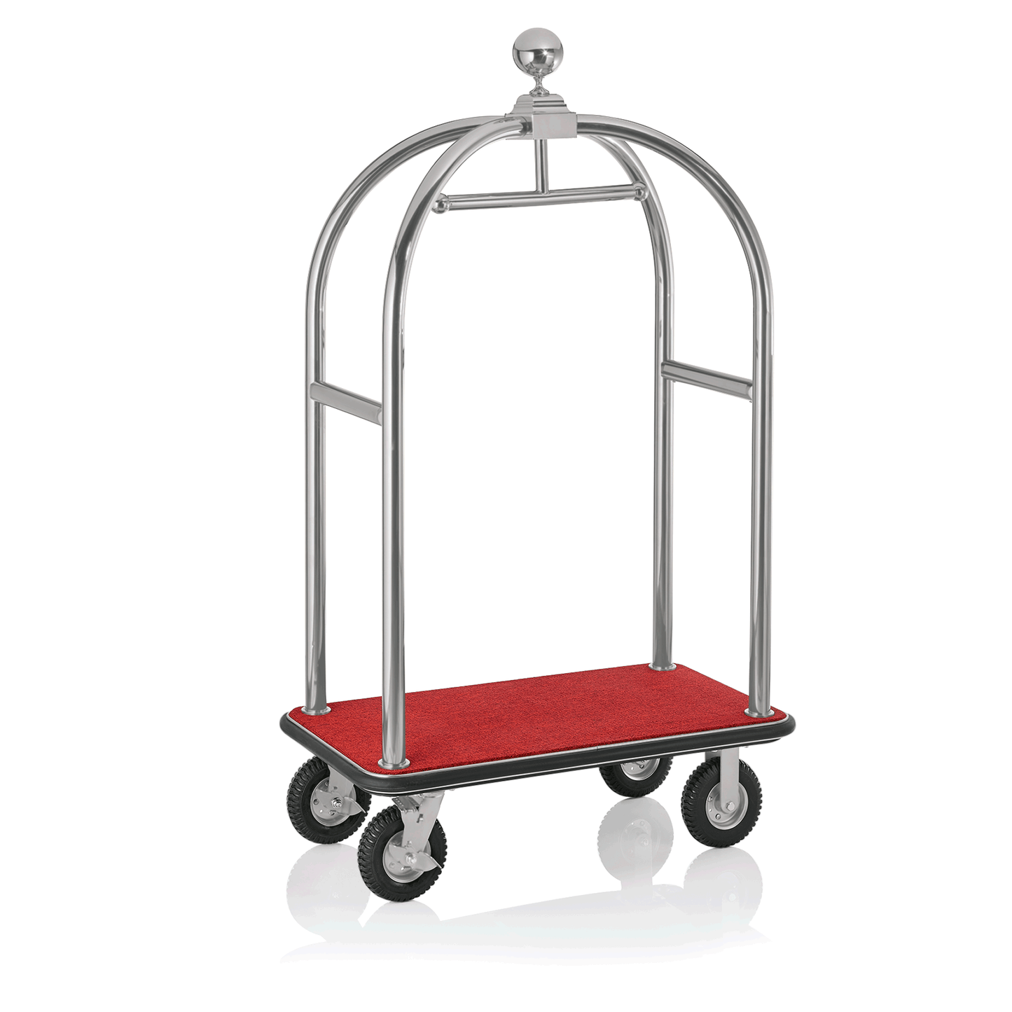 Was Luggage Trolley Drift, Brushed Stainless Steel, Red Carpet