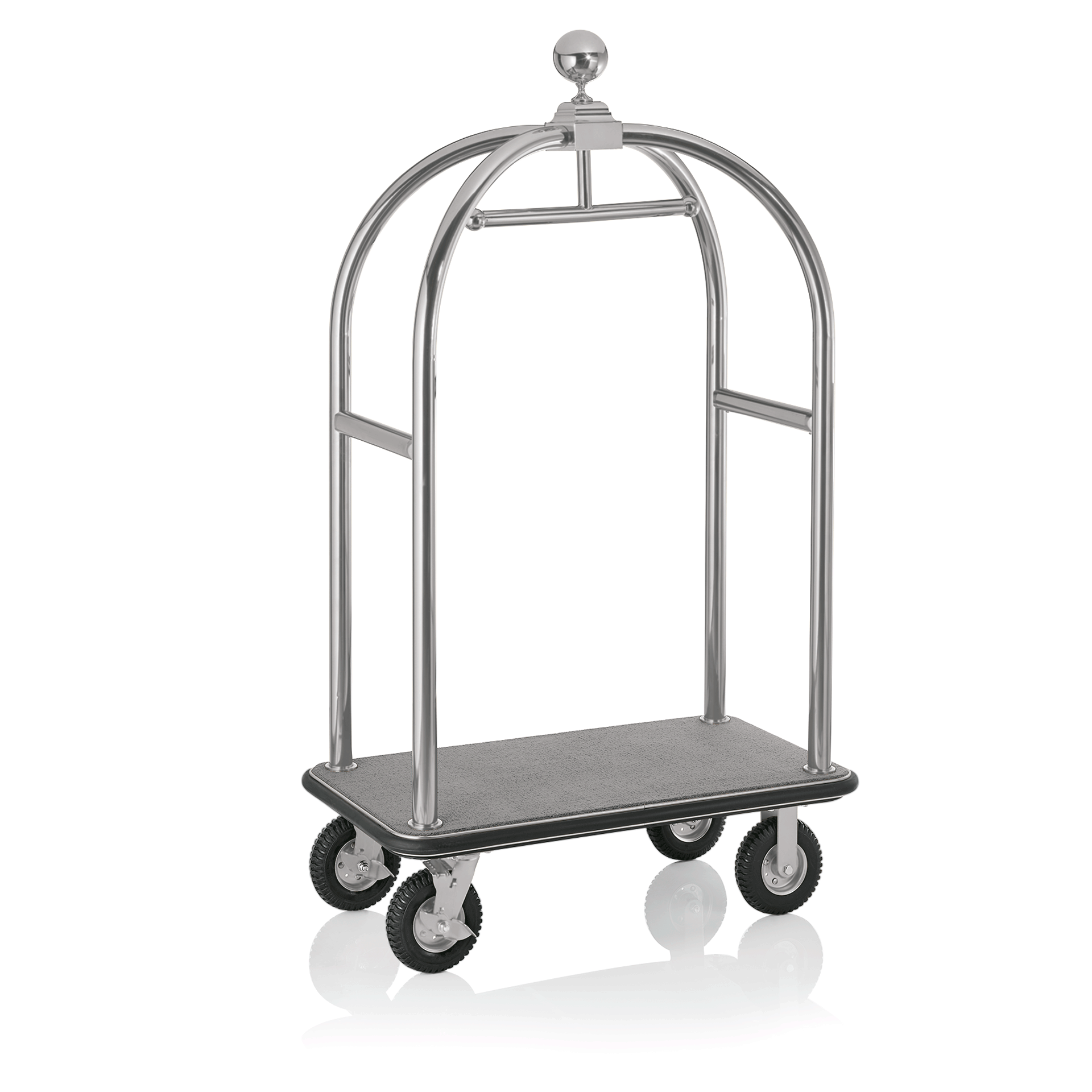 Was Luggage Trolley Drift, Brushed Stainless Steel, Grey Carpet