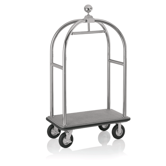 Was Luggage Trolley Drift, Brushed Stainless Steel, Grey Carpet