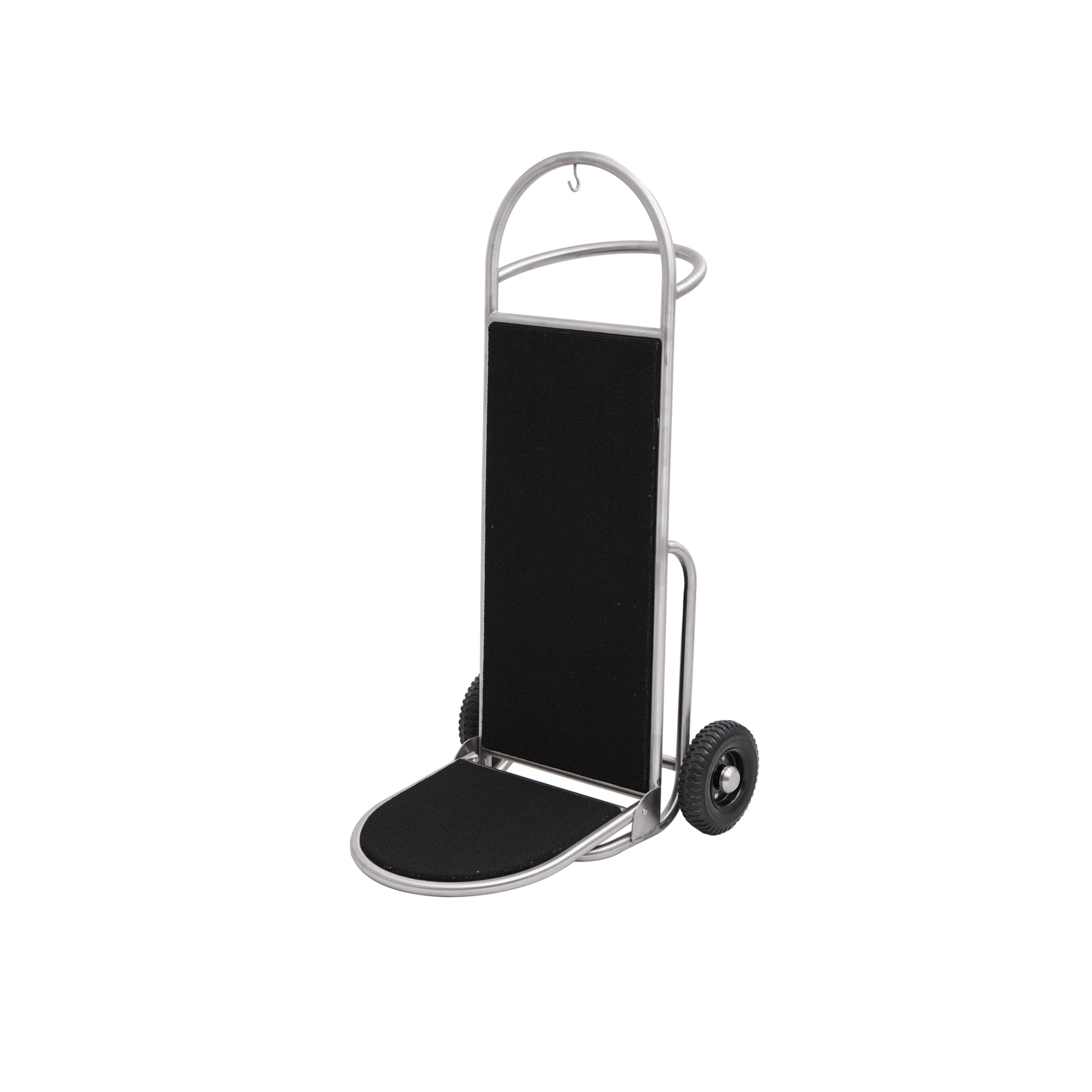 Was Luggage Trolley Sprint, Brushed Stainless Steel, Black Carpet