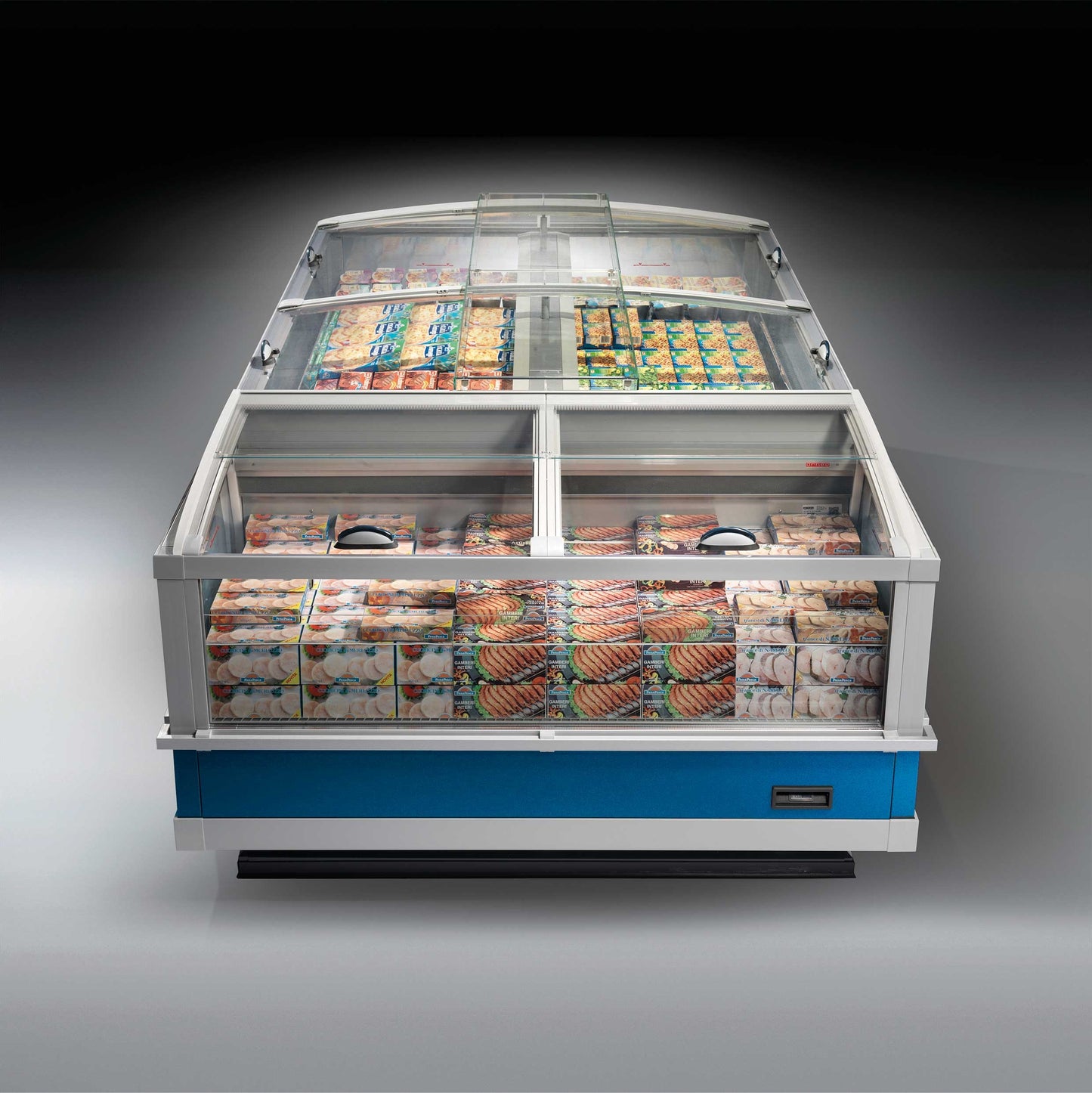 Remote Closed Island Display Cabinet, Dual Basin