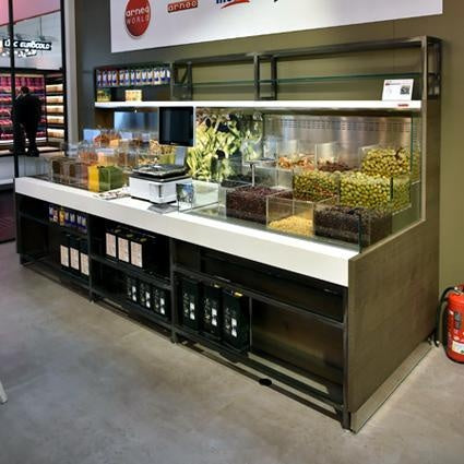 Open Semi-Vertical Display Cabinet, Olive