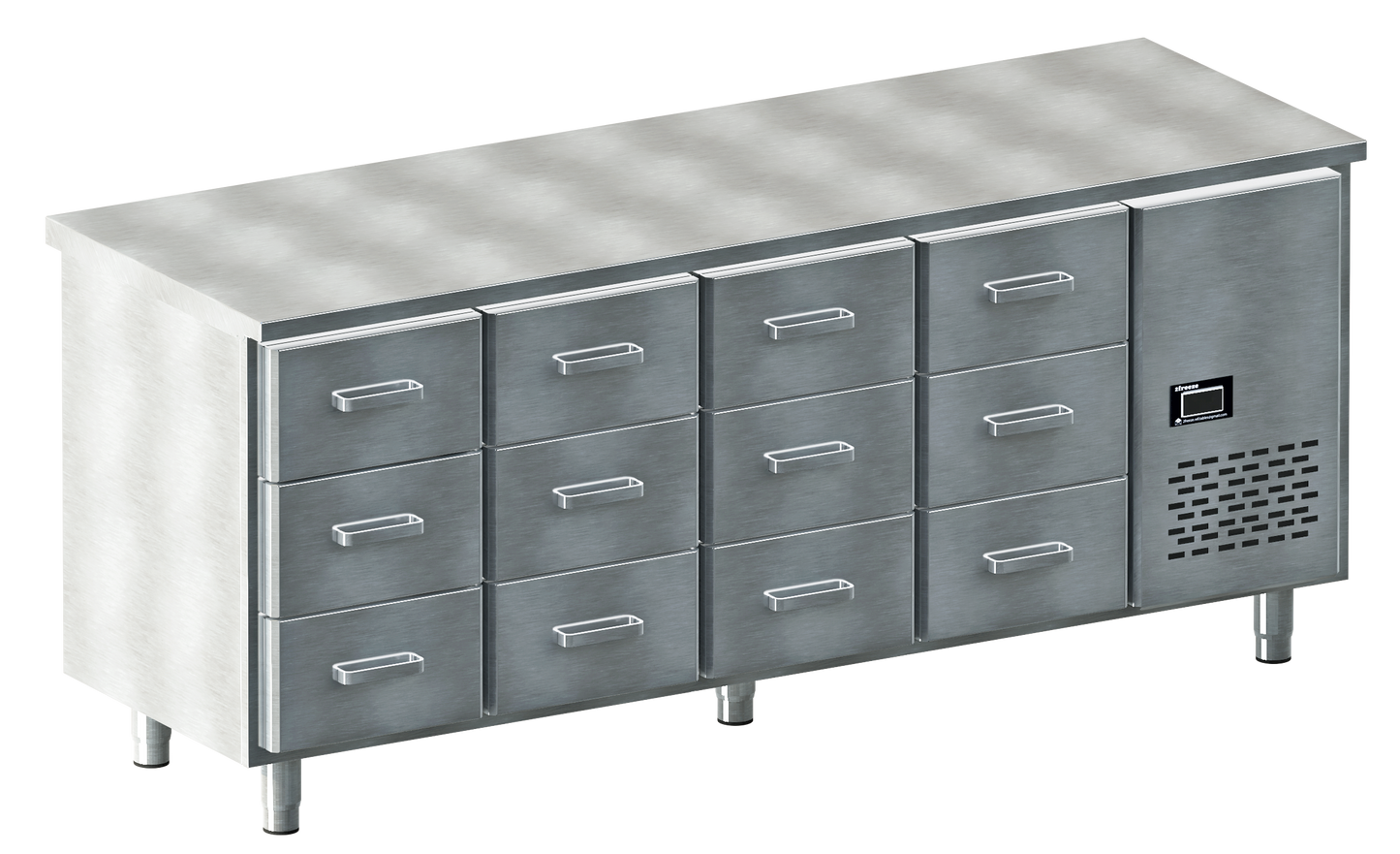 Refrigerated Table, 6 Drawers, 2060mm, +2/+6°C