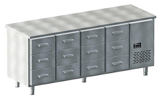 Refrigerated Table, 6 Drawers, 2060mm, +2/+6°C