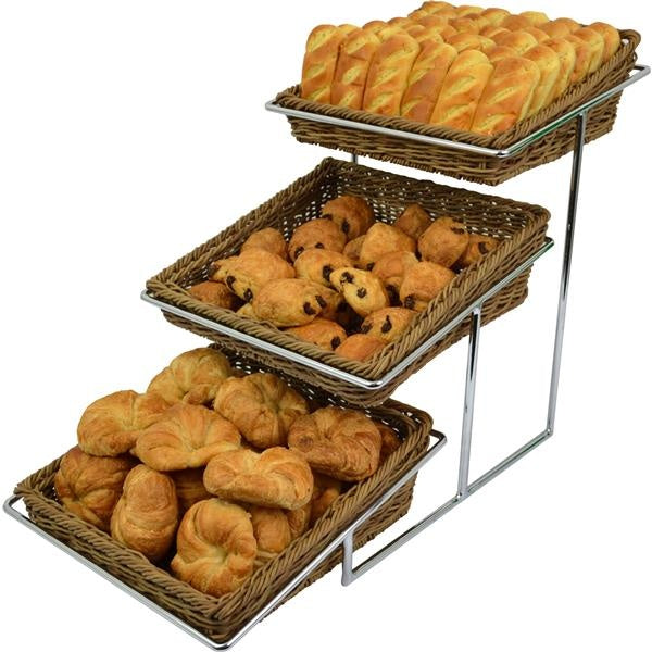 Stand with baskets for pastry