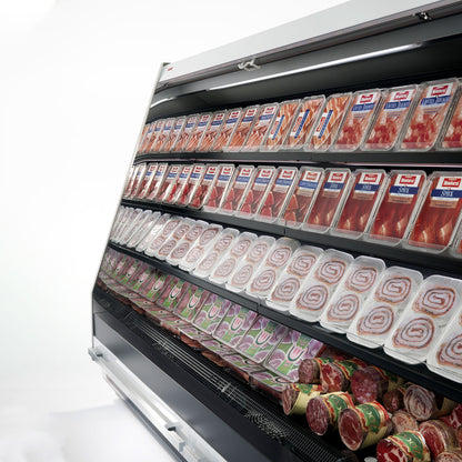 Open Semi-Vertical Display Case, 0/+4°C, Remote