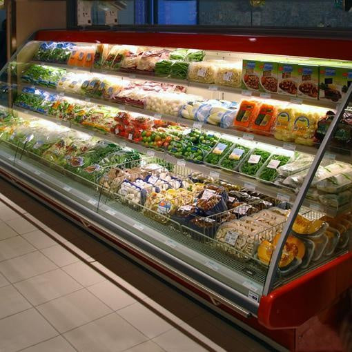 Open Semi-Vertical Refrigerated Display, 627-1880 L