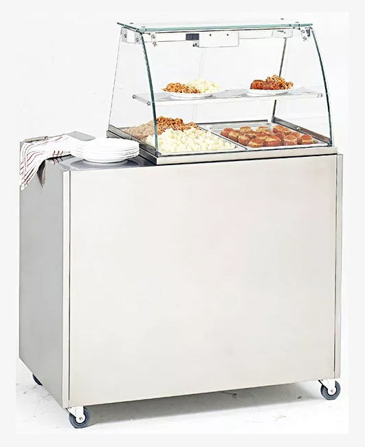 Bain-Marie Display Showcase with Cart, 2×GN 1/1, 2 kW