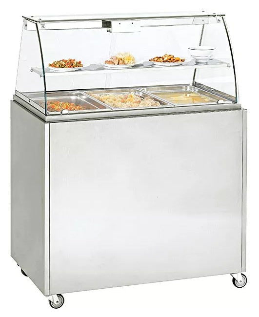 Panoramic Bain-Marie Display with Cabinet, 3× GN 1/1, 2.8 kW