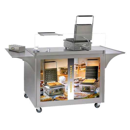 Wheeled Crepe Concept Cart, Stainless Steel, 1000×600mm