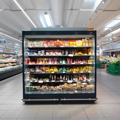 Open Semi-Vertical Display Case, 0/+4°C, Remote