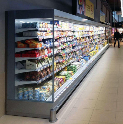 Open Semi-Vertical Display Case, 0/+4°C, Remote