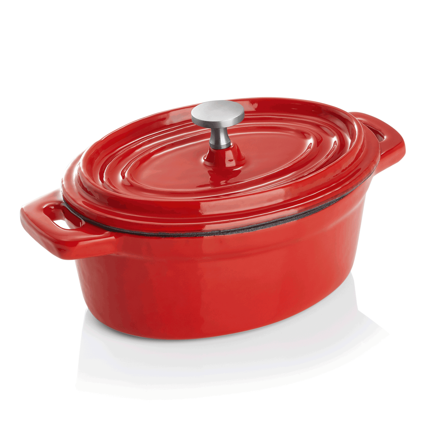 Was Enameled Cast Iron Cocotte, Red, 157 x 93 mm