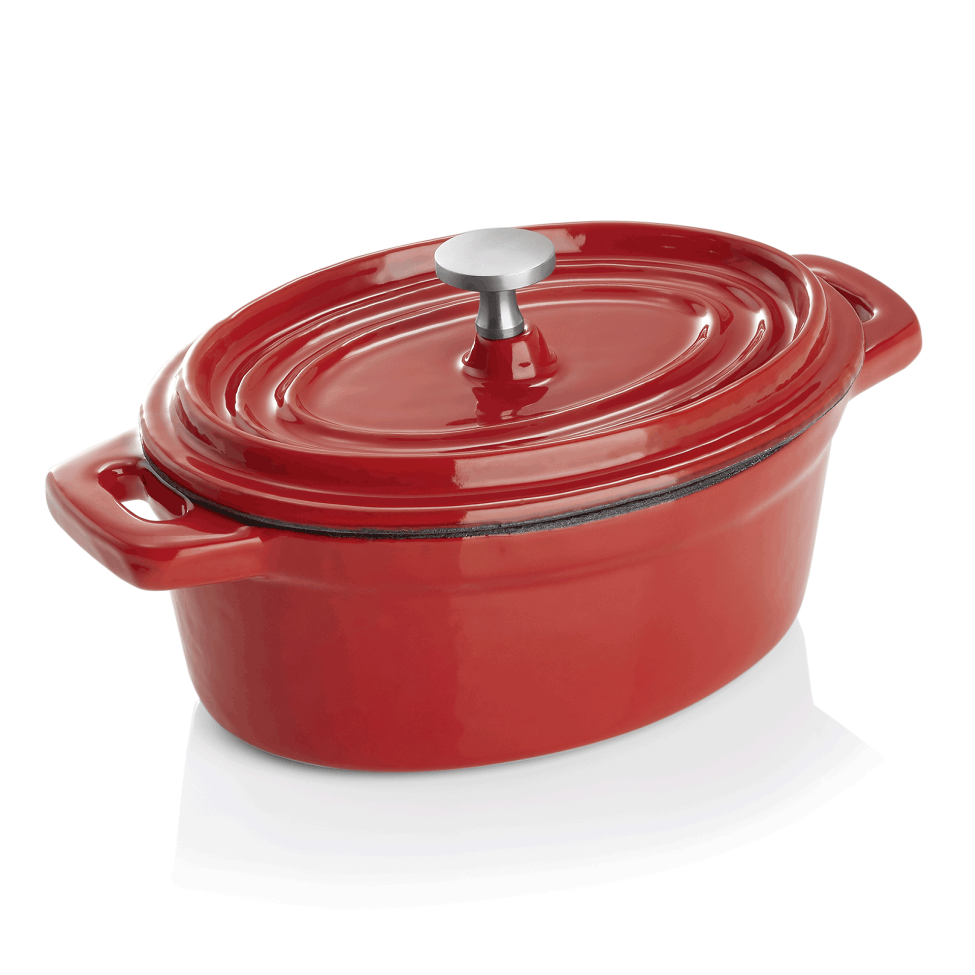 Was Enameled Cast Iron Cocotte, Red, 157 x 93 mm