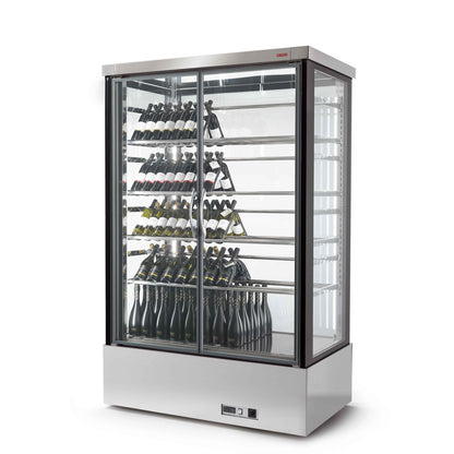 Malaga Vertical Glass-Door Display Cabinet, -1/+4°C