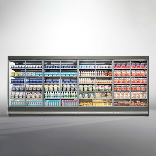 Glass-Door Multi-Deck Refrigerator, -1/+4°C, Remote