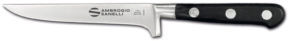 Boning Knife, Curved Blade, 13 cm, Black Handle